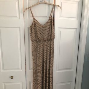 Adrianna Papell Spaghetti-Strap Blouson Gown